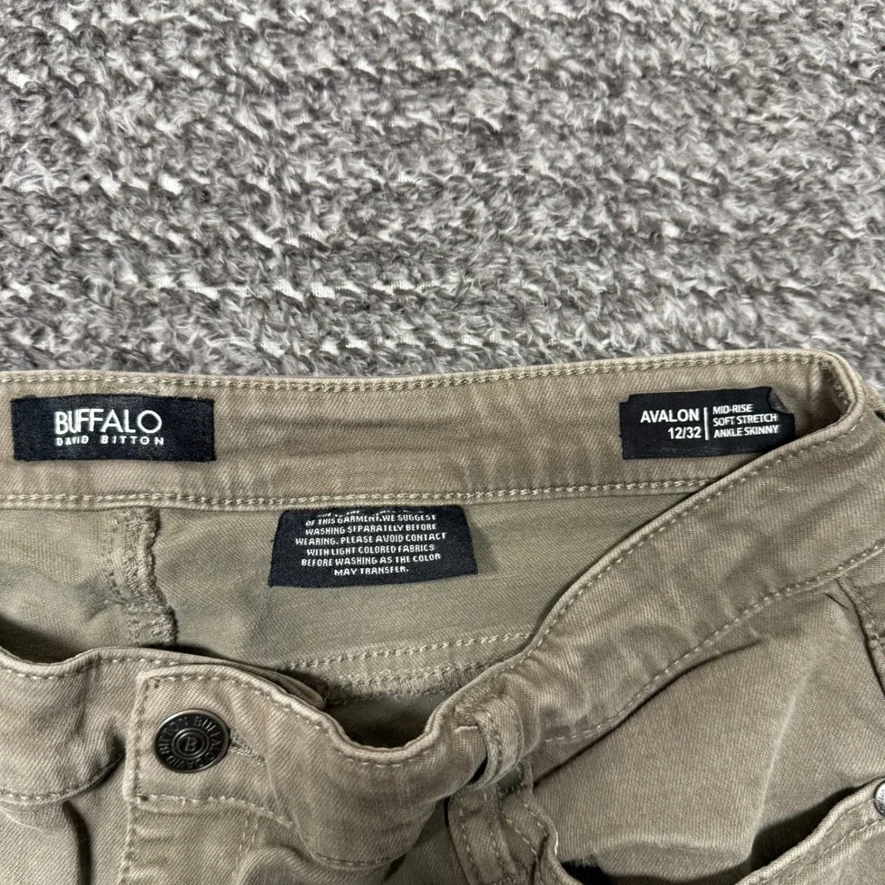 Buffalo‎ David Bitton Womens Avalon Ankle Skinny Jeans Size 12/32 Mid-Rise Green